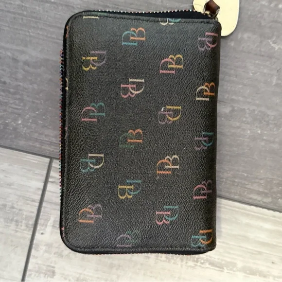 Dooney and Bourke Black Multicolor Logo Wallet - Picture 7 of 8
